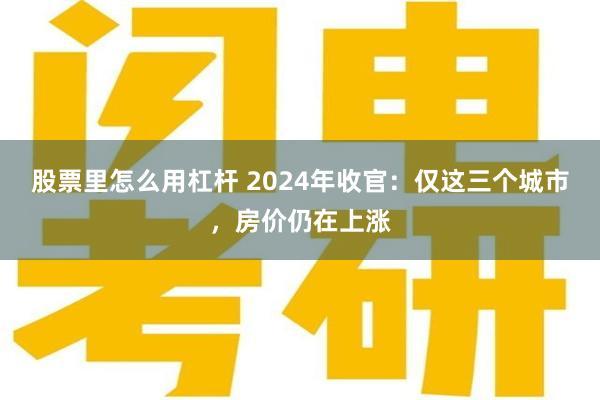   股票里怎么用杠杆 2024年收官：仅这三个城市，房价仍在上涨