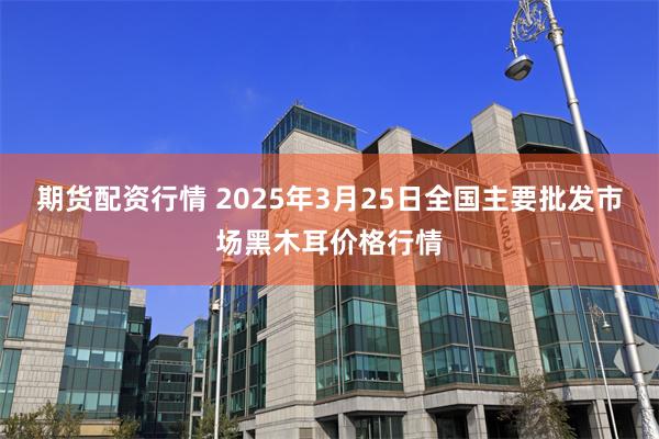 期货配资行情 2025年3月25日全国主要批发市场黑木耳价格行情