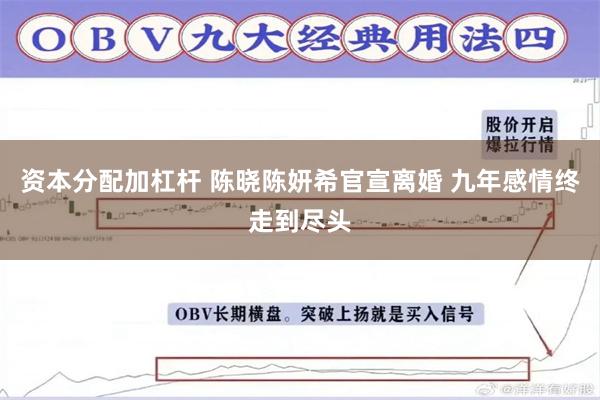   资本分配加杠杆 陈晓陈妍希官宣离婚 九年感情终走到尽头