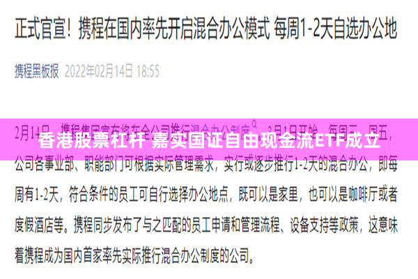 香港股票杠杆 嘉实国证自由现金流ETF成立