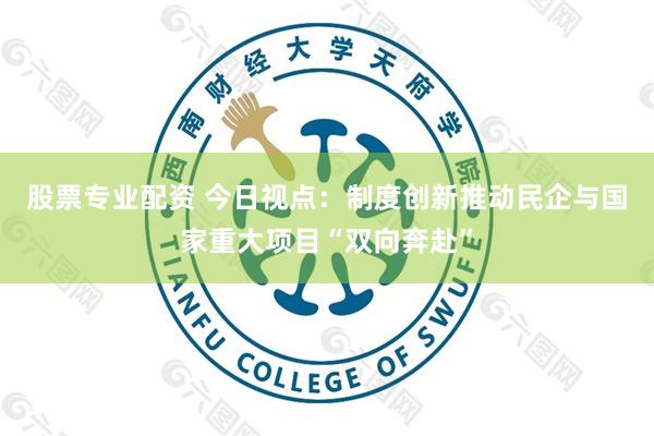 股票专业配资 今日视点：制度创新推动民企与国家重大项目“双向奔赴”