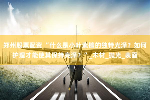 郑州股票配资 “什么是小叶紫檀的独特光泽？如何护理才能使其保持亮泽？”_木材_抛光_表面